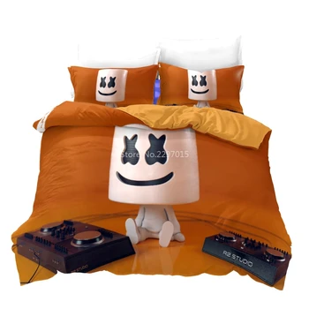 3D American DJ Marshmello Vzor Obliečky Kryt obliečka na Vankúš posteľná bielizeň Nastaviť Jeden Double Twin Plný Kráľovná King Size pre Spálňa Decor