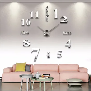 3d big akryl zrkadlo nástenné hodiny stručný diy quartz hodinky zátišia hodiny obývacia izba domova zrkadlo samolepky na stenu decor