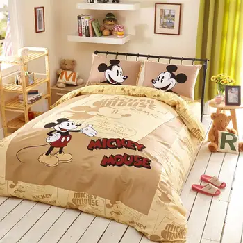 3D Blue Deti obliečky kryt nastaví jednu veľkosť Mickey Mouse posteľná bielizeň twin prehoz cez posteľ bavlna kráľovná king bed nastaviť Chlapcov Disney double