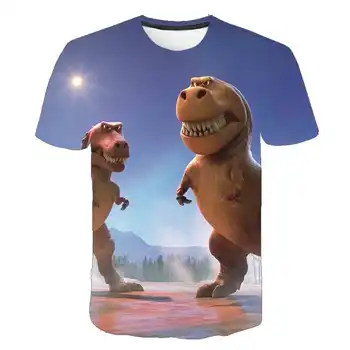 3D Chlapci T Shirt Deti nosiť Krátke Rukávy Cartoon Dinosaura Deti, Dievčatá, Deti, Batoľa Tee Letné topy, Šaty 4-14 Rokov