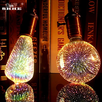 3D E27 Led Žiarovky Dekorácie Žiarovka 110V/220V Ohňostroj Edison Žiarovka Dovolenku Novinka Vianočné Čítanie Lamparas luster svetlo