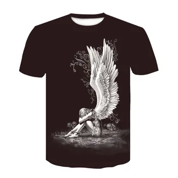 3D high-kvalitné tlačené angel girl lebky série pánske T-shirt letné módne pánske/dámske fashion street wear T-shirt skateboar