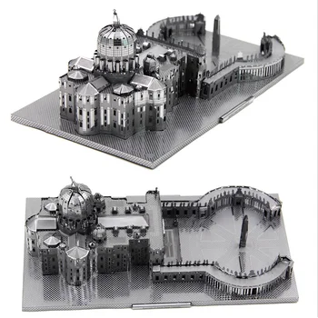3D Kovov Puzzle Bazilika Sv Petra Architektonické Budovy Model J008-G DIY 3D Laser Cut Zostaviť Hračky Pre Audit