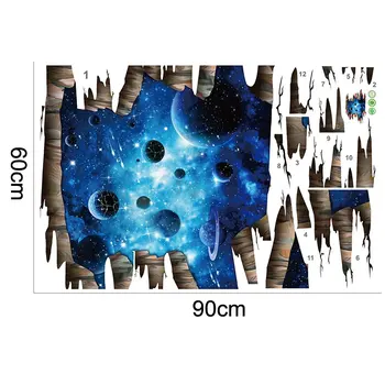 3D Kozmické Galaxy Planét Samolepky na Stenu Vesmíru Stene Plagát pre Deti Detská Izba Spálňa stropov