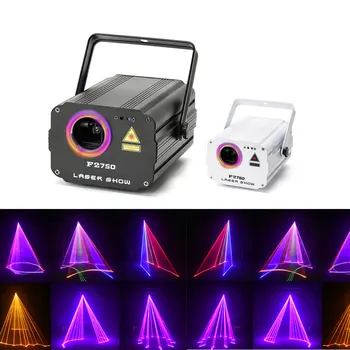 3D laserové svetlo RGB farebné DMX 512 Skener Dataprojektor Xmas Party DJ, Disco Show, Svetlá klub hudobné vybavenie Lúč Pohybujú Ray Fáze