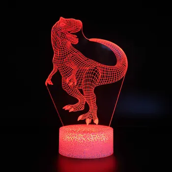 3D LED Nočné Svetlo Lampy Jurský Dinosaura Akcie Obrázok Série 16Color Diaľkové Ovládanie, Stolové Lampy, Hračky Park Pre dieťa Vianočný Darček