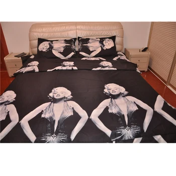 3D Paplóny Zime Jar Marilyn Monroe posteľná bielizeň Nastaviť Posteľ Kryt Posteľ obliečky na Vankúše Tkané Polyesterové 200x230 cm