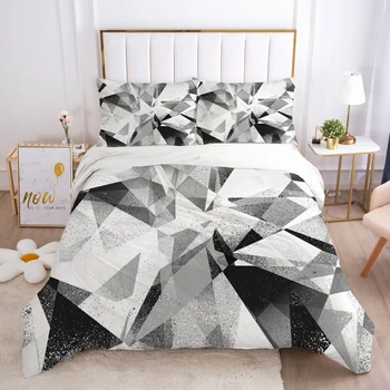 3D posteľná bielizeň Set Prikrývka/Tešiteľ/perinu obliečky na Vankúše Luxusné posteľné Prádlo Posteľ Nastaviť Kráľovná Kráľ Dvojité Veľkosť Atrament Čierny