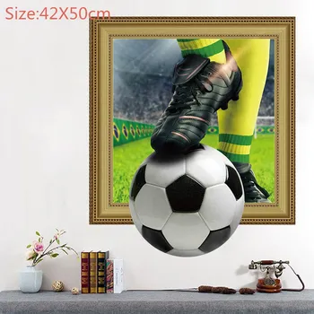 3D samolepiaca futbal FUTBAL Šport Stenu, Nálepky nástenné Maľby Umenie Obtlačky Dekoratér ako Deti Narodeninám Futbalových Fanúšikov