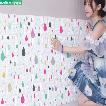 3d samolepky na stenu spálne cartoon raindrop vzor výzdoba detskej izby tapety pena tehla vodotesný soft bag nálepky