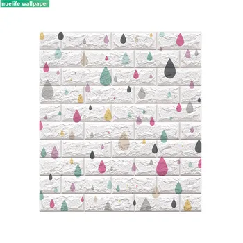 3d samolepky na stenu spálne cartoon raindrop vzor výzdoba detskej izby tapety pena tehla vodotesný soft bag nálepky