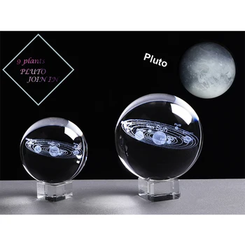 3D Solárny Systém Crystal Ball Planét sklenenú Guľu Domáce Dekorácie Príslušenstvo Deväť Planét Sklo Sveta Astronómie Planéty Pluto