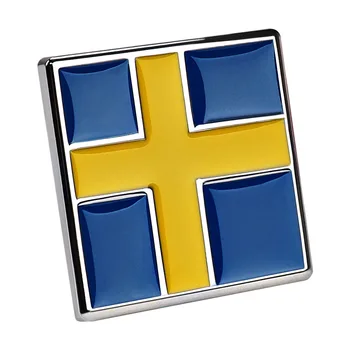 3D Stereo švédskej Vlajky Znak Kovové Nálepky Kotúča, Pre Volvo S80 S90 C30 C70 XC40 XC60 XC90 Rer Kufra Auta Styling Dekoratívne
