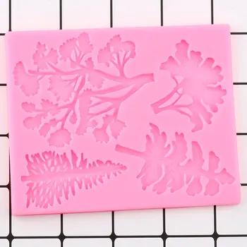 3D Strom Pobočky Silikónové Formy Borovice Tortu Hranice Fondant Cake Zdobenie Nástroje Candy Ílu Polyméru Čokoláda Gumpaste Formy