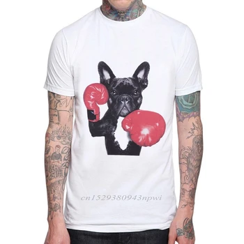 3D Tlač francúzsky Buldog T-shirt Mužov Letné Topy Tee Pug Zvierat T shirt Mens O-krku, Bavlna, Krátky Rukáv Boxer Muž Tričko