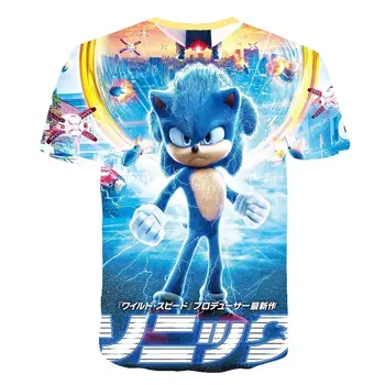 3D Tlač Komiksu, Anime Sonic the Hedgehog Deti T-shirt 2020 Letnú Zábavu Roztomilý T-shirt Chlapcov a Dievčatá O-Krku Bežné Topy