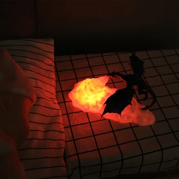 3D Tlač Oheň-dýchať Dragon Svetlo Domov Tvorivé Nočné Svetlo stolná Lampa LED Nabíjateľná Nočné Svetlo Darček k Narodeninám