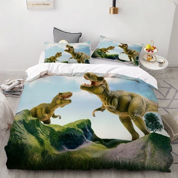 3D Tlač posteľná bielizeň Nastaviť,Vlastné Deti, Baby, Deti Perinu Nastaviť,Cartoon Tyrannosaurus rex Dinosaurov Obliečky Drop Shipping
