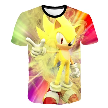 3D Tlač Sonic Deti Móda v Pohode Krátky rukáv Sonic the Hedgehog t shirt Funny T-shirt Chlapcov Cartoon Tričko Deti Bežné Topy
