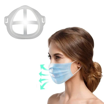 3d Tvár Masky Rám Podporu Dýchania Pomoc Pomoc Masku, Vnútorný Vankúš Silikónové Dýchacie Masky Držiteľ Ochrany Maska na Stenu