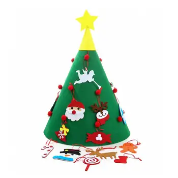 3D urob si sám Cítil Vianočný Stromček s Ozdoby Nový Rok Darčeky pre Deti DIY Dodávky Vianoce Domáce Dekorácie čas na hru Detí Strom