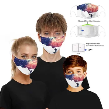 3D Vytlačené 5 vrstiev filtra Ochranné Masky pre dospelých detí Prachotesný masque Zvierat Hviezdne nebo vytlačené Filter Maska mascarillas
