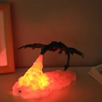 3D Vytlačené LED Fire Dragon Svietidlá Nočné Svetlo Nabíjateľná Camping Svetlo Pre Spálne Chlapec, Izba Spálňa Mäkké Náladu Q3V3