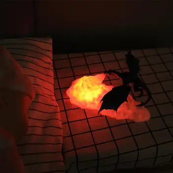 3D Vytlačené LED Fire Dragon Svietidlá Nočné Svetlo Nabíjateľná Camping Svetlo Pre Spálne Chlapec, Izba Spálňa Mäkké Náladu Q3V3