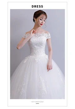 3D Výšivky, čipky musilin štýl svadobné šaty Nové ramena letné šaty Vintage white plus veľkosť vestidos de festa