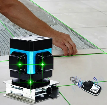 3D zelená 12Lines Laser Úrovni 360 Samostatne Vyrovnanie Nepremokavé Shockproof Presné Lítiové Batérie, Stavebné Náradie pre Dlaždice, Ktorým sa