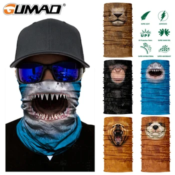 3D Zvierat Bandanas Magic Masky Krku Návlek Pol Maska na Tvár Pokrytie potreby na Kempovanie Cyklistické Rybolov, Požičovňa Bandana hlavový most Šatku Muži Ženy