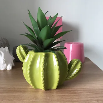 3D Závod Kaktus Hrniec Silikónové Formy Hliny Betónový Kvetináč, Takže DIY Držiak na Pero Sviečkový Zásobník Cementu Váza Plesne