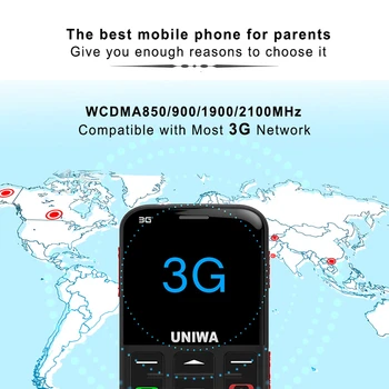3G WCDMA ruská klávesnica mobilného telefónu 2.31 palcový gsm 1400mAh push-tlačidlo SOS FM lacné odomknutý Jednej sim starý muž mobil