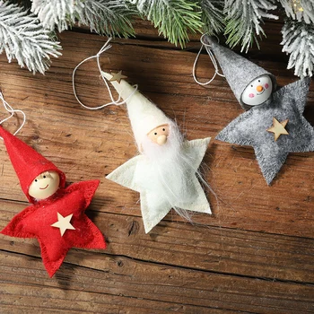 3ks/bal Vianočné Dekorácie Cute Santa Claus Snehuliak Star bábika Visí Ozdoby, Vianočné Dekorácie Pre Domov