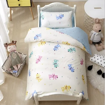 3ks Bavlna Postieľky Posteľná Súprava Cartoon Detská posteľná bielizeň Sada Obsahuje obliečka na Vankúš Posteľ List Perinu Bez Prídavných