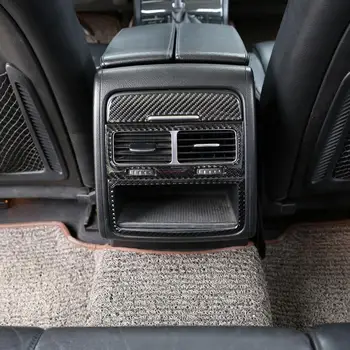 3ks Real Soft karbónová Nálepka Zadné Klimatizácia Ventilačné Zásuvky Kryt Výbava pre Volkswagen Touareg 2011-18 Modely, Príslušenstvo