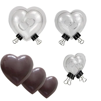 3KS/Set 3D srdce plastov čokoláda formy s klip Cukrovinky Jelly Formy na Pečenie Cake Zdobenie Nástroje