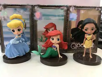 3ks/set Kreslených Princezná Popoluška Belle Ariel Rapunzel Tiana Snow White Obrázok Model Hračky