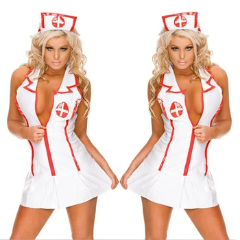 3ks Sexy spodnú Bielizeň Úlohu hrať Halloween Cosplay Kostým Biely Lekár, zdravotná Sestra Kostýmy Očarujúce Dospelých Žien Oblečenie Šaty Exotické Nastaviť