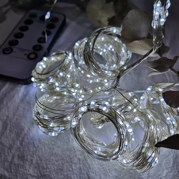 3M LED Záves Svetlá Garland Opony Lampa Diaľkové Ovládanie USB String Víla, Svetlá, Vianočné Dekorácie pre Domov Spálne Okno
