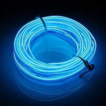 3M USB Modré LED Svetlo Svietiť, Dekoratívne Pásy Lampa Drôt String Pásy Lano Trubice Auto Výzdoba Interiéru 5V