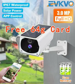 3MP Slnečná energia Full HD IP Kamera, Vonkajšie IP66 PIR Zistiť Dual Svetlo kamerový Bezpečnostný Bezdrôtový Batérie CCTV Kamery