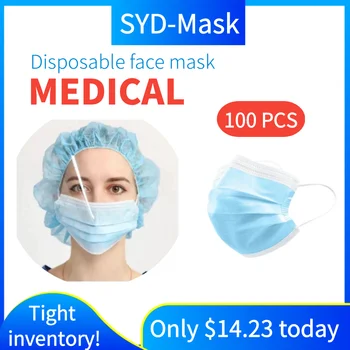 3ply 100 Ks Chirurgické Jednorazových Zdravotníckych Masku na Tvár Zapečatené Taška Zdravie Masky s Filtrom Ochrana Masque Medica Mascarilla Masque
