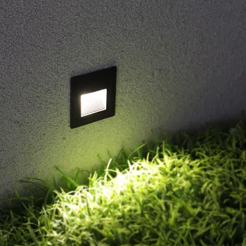 3W LED Footlights Vložené Nástenné Svietidlo Vonkajšie Nepremokavé Krok Svetlá, Schody Svetla, Soklové Nočné Osvetlenie, NR-09