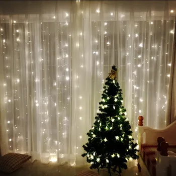 3x1m/3x2m/3x3m LED Záves String Svetlá na Vianočné Rozprávky Garland Vonkajšie Domov pre Svadobné Dekorácie, Party LED Záhradné Dekorácie