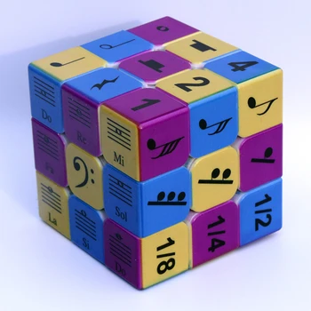 3x3x3 Hudobné Poznámky Vzor Magic Cube Rýchlosť Puzzle Kocky pre Deti Braining Auta vzdelávaní Dospelých a Nastaviť