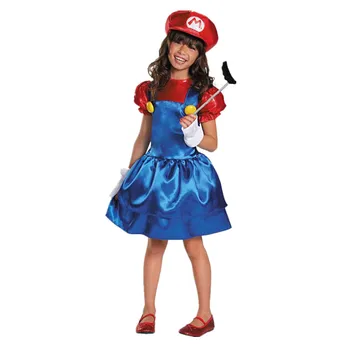 4-12Y Dievča Halloween Kostýmy Zábavné Super Mario, Luigi Šaty Deti Anime Fantasia Cosplay Podväzky Šaty