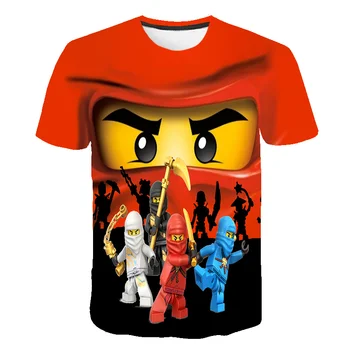 4-14Years Deti T Tričko Legoes 3D Tlač T-shirt Dieťa Ninjago Chlapec Tričko Krátke Rukávy Deti Letné Oblečenie Batoľa Chlapec Košele