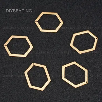 4-500 Pc Náhrdelníky Náušnice Kúzlo na Nájdenie Bulk Veľkoobchodné Dodávky Hexagon Geometrické Prívesok Konektor Komponent na Výrobu Šperkov