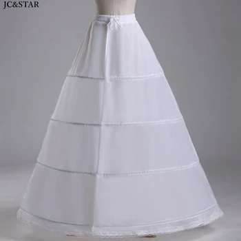 4 hoop sukne nové biele čiary svadobné svadobné doplnky petitcoat zásob spodnička underskirt cancan para vestido lacné